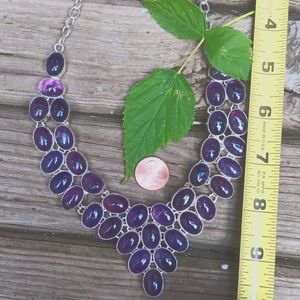 Amethyst  collar 925 sterling silver  stamped  20 inches long